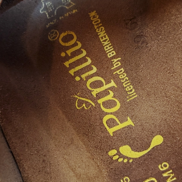 Papillio by Birkenstock Gold Metallic Snakeskin Daytona Leather Sandals 8 - Picture 4 of 10